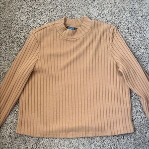 Old Navy Women’s Size Small Tan Ribbed Long Sleeve Top